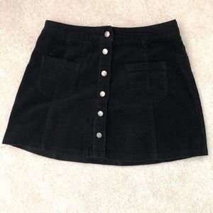 Brandy Melville Corduroy Button-Down Mini-Skirt